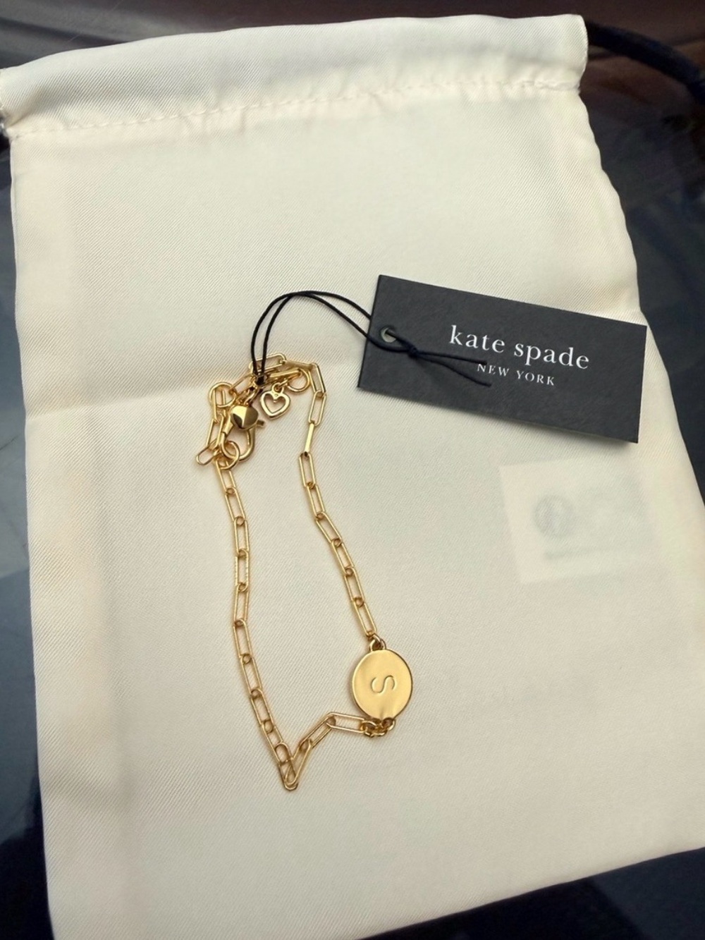 kate spade Gold Paperclip Chain Necklace with Disc